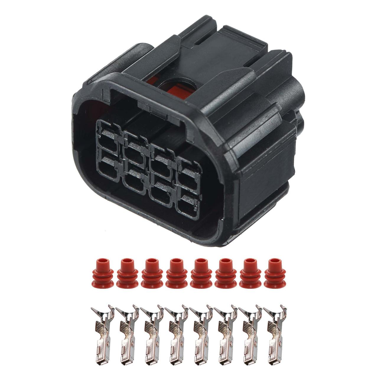 Електричний з'єднувач, 8-контактний Чорний, Пластик, фото 1