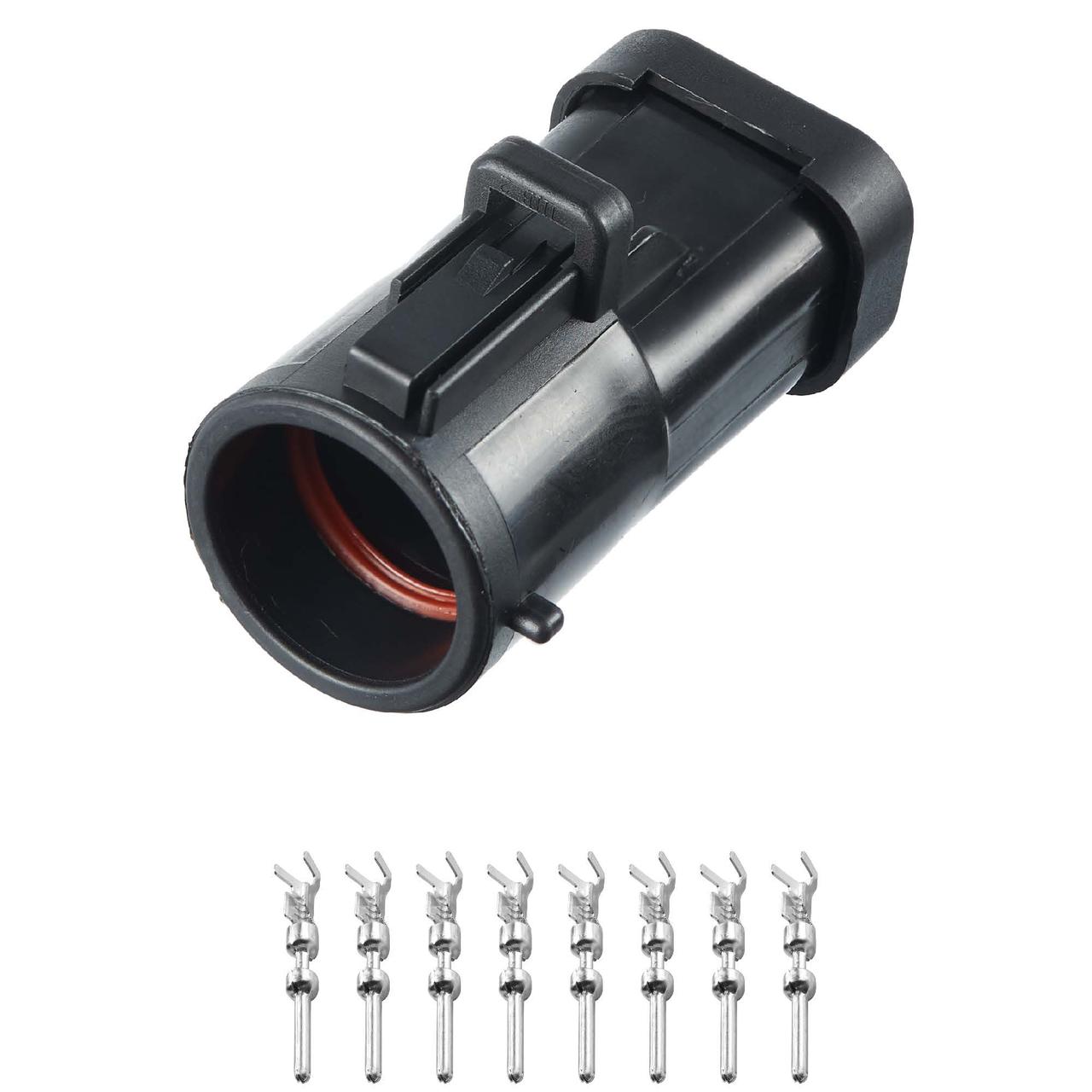 Електричний з'єднувач, 8-контактний Чорний, Пластик, фото 1
