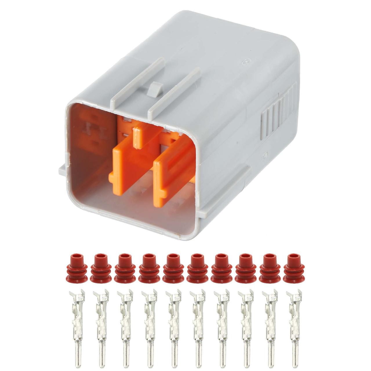 Електричний з'єднувач, 10-контактний Сірий, Пластик,, фото 1