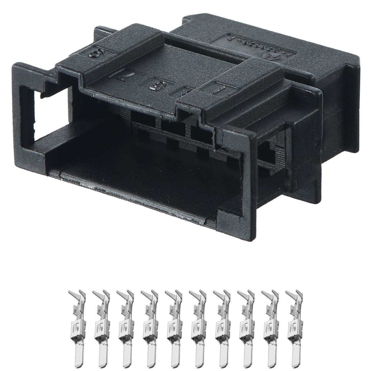 Електричний з'єднувач, 10-контактний Чорний, Пластик, фото 1