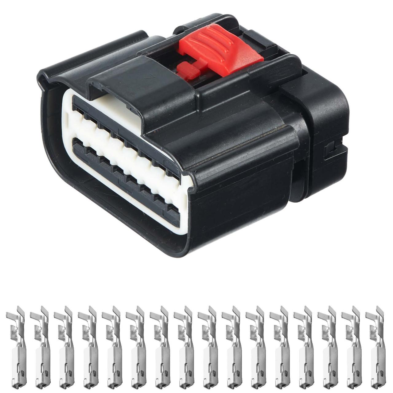 Електричний з'єднувач, 16-контактний Чорний, Пластик, фото 1