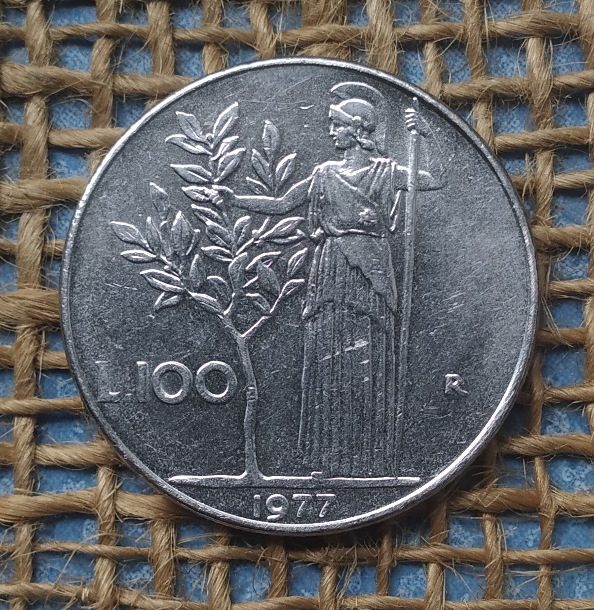 100 лiр 1977 року. Iталiя, фото 1