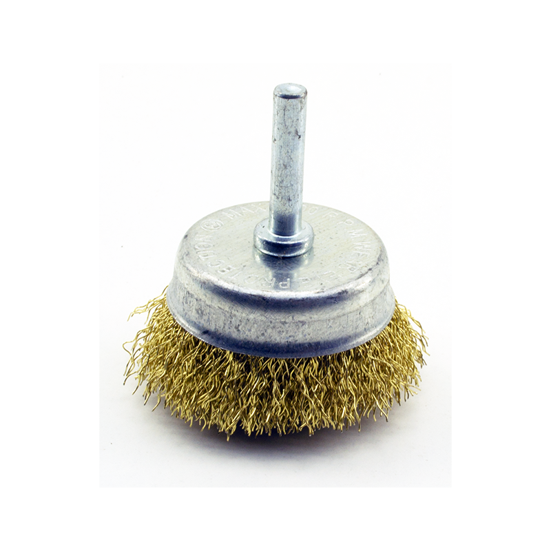 Щітка чашкова 63 мм х 6 мм для металу з гофрованого дроту для дрилі, фото 1