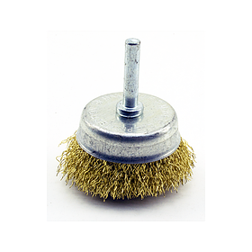 Щітка чашкова 75 мм х 6 мм для металу з гофрованого дроту для дрилі