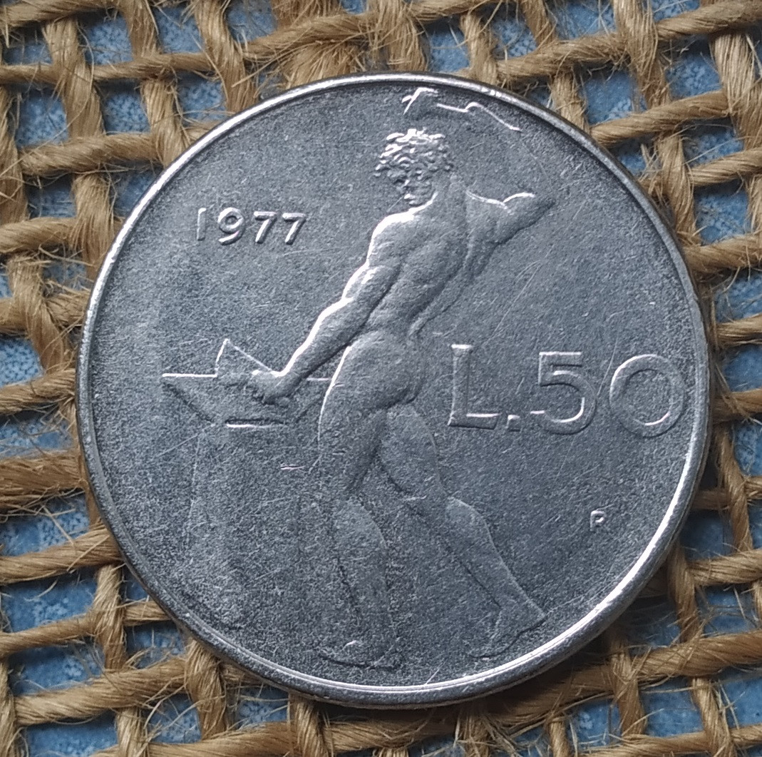 50 лiр 1977 року. Iталiя, фото 1