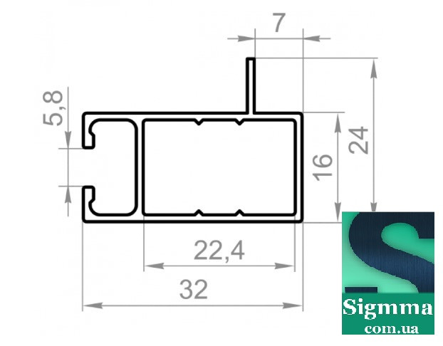 Торговий профіль 2575 алюмінієвий анодований