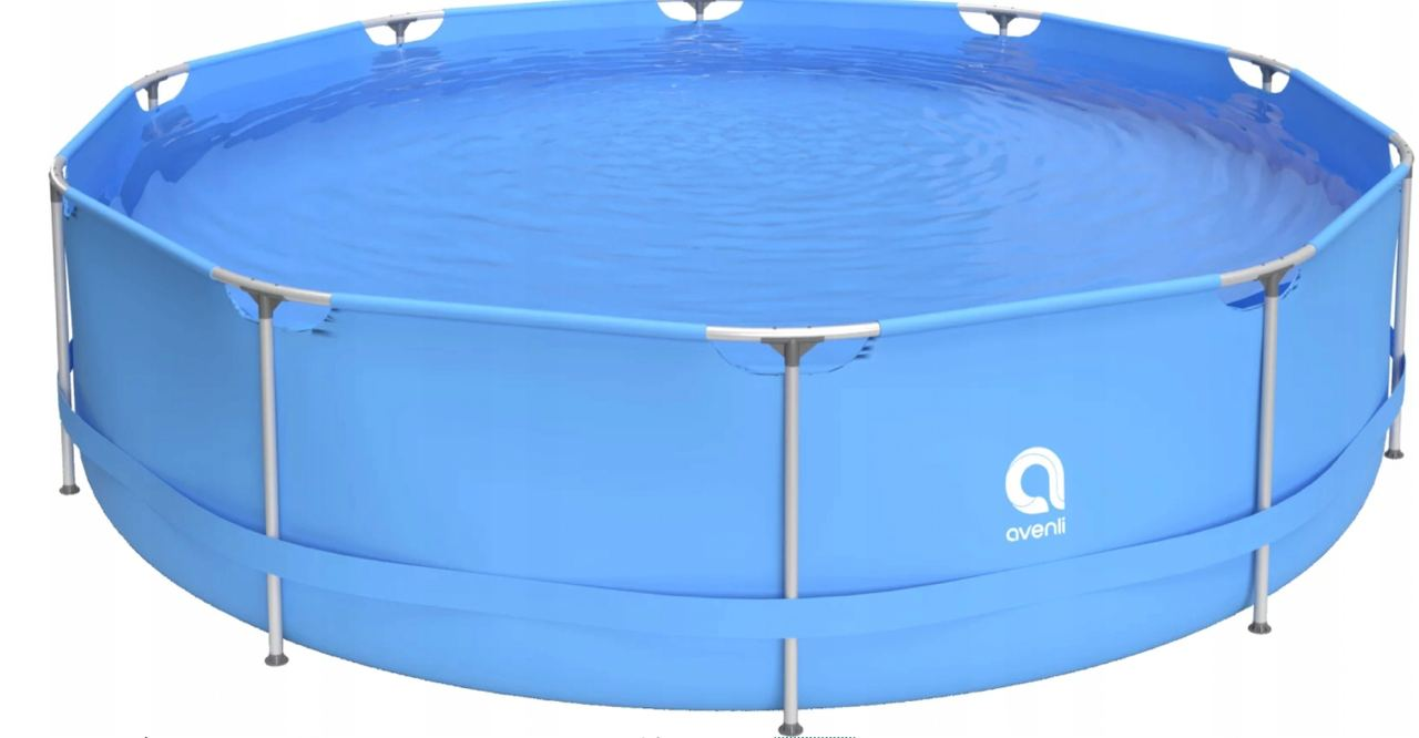 Круглий каркасний басейн Avenli 450x90 см для дорослих і дітей з драбиною та фільтром для дому та саду Синій