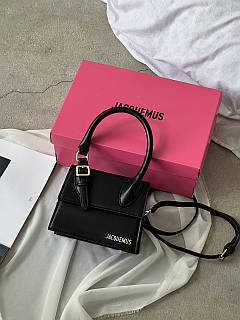 Сумка жіноча Jacquemus Le Bambino з гладкої шкіри чорний (з пакуванням)