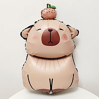 Фольгована куля  фигура Капібара з яблуком 62×40 см