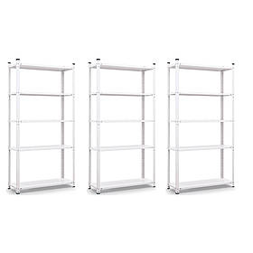 Комплект з 3-х Стелажів Елегант-2 1840х2850х440 білий Жовтогарячий 50 кг/полицю 15 полиць металевий