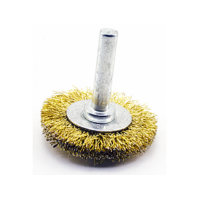 Щітка дискова 38 мм х 6 мм для металу з гофрованого дроту для дрилі