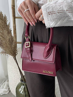 Сумка жіноча Jacquemus Le Chiquito Premium бордовий (з пакуванням)