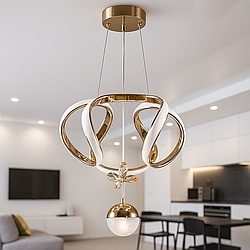 Люстра над столом Splendid Ray 30W до 8 м² колір Золотистий 30432381