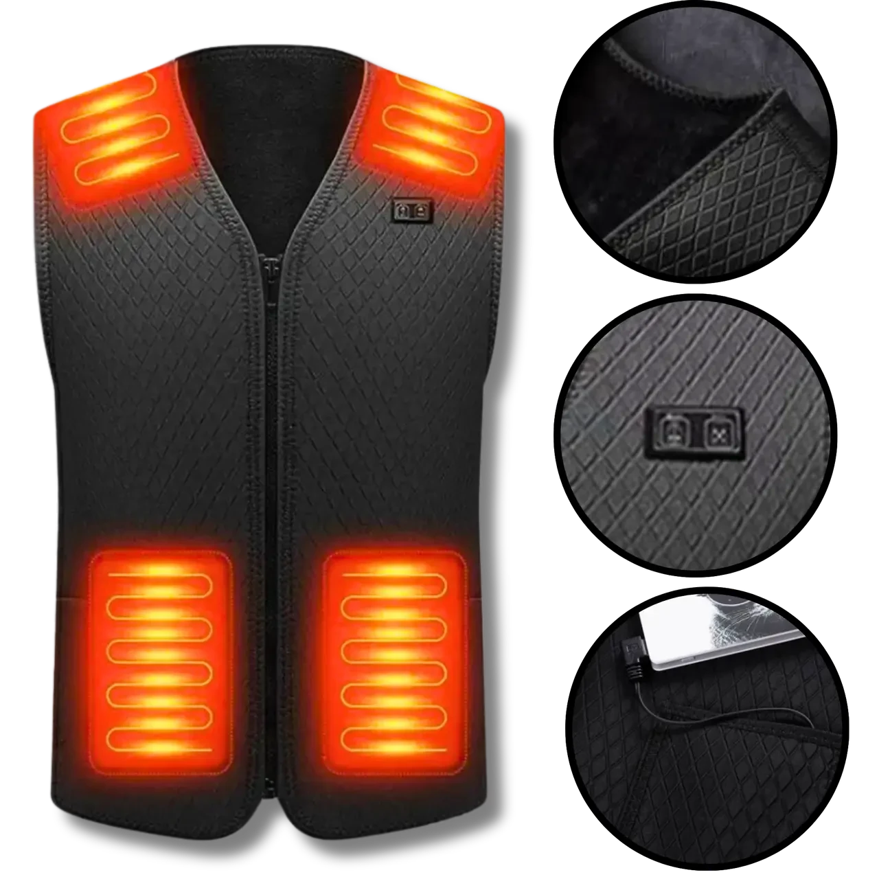 Термо жилет з підігрівом usb розмір 2XL, фото 1