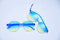 Дитячі сонцезахисні окуляри жовто-блакитні детские очки солнцезащитные солнечные