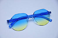 Дитячі сонцезахисні окуляри жовто-блакитні детские очки солнцезащитные солнечные