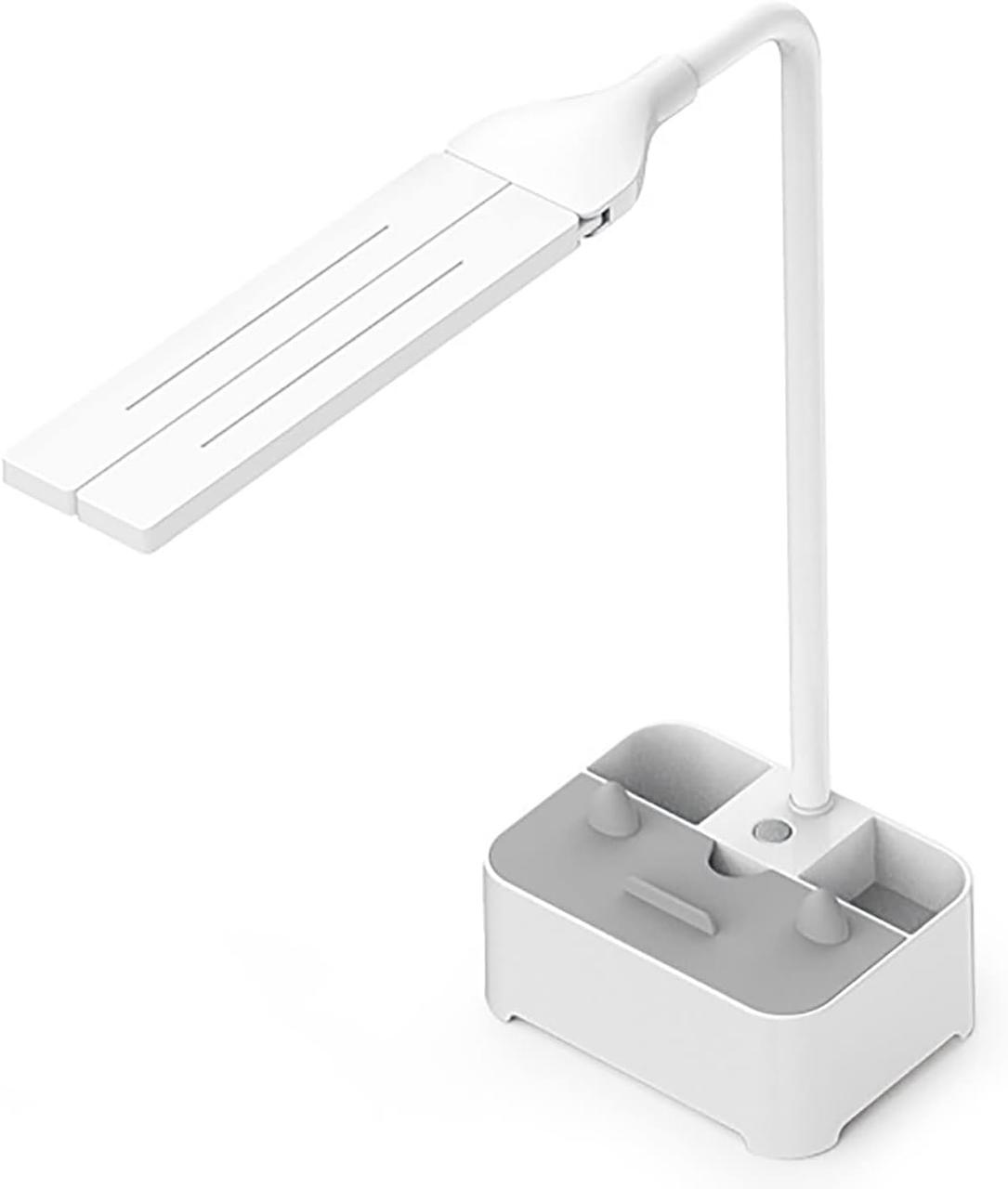 Світлодіодна настільна лампа, настільні лампи для очей з тримачем для ручок, тримачем для мобільного телефону, захищає очі,ё, фото 1