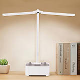 Світлодіодна настільна лампа, настільні лампи для очей з тримачем для ручок, тримачем для мобільного телефону, захищає очі,ё, фото 2