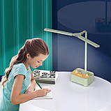 Світлодіодна настільна лампа, настільні лампи для очей з тримачем для ручок, тримачем для мобільного телефону, захищає очі,ё, фото 4