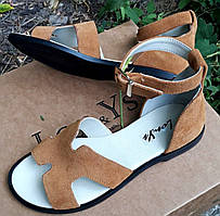 Босоніжки замшеві на липучці від виробника модель ЛОН25-112/6-1