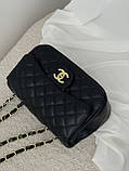 Жіноча сумка Chanel Classic 24 size Чорний (пильовик в комплекті), фото 5