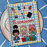 Набір Тока Бока — блокнот у клітинку, ручка, фото 3