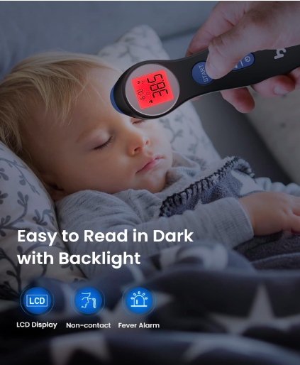 Інфрачервоний термометр лобовий фемометр DET-306, фото 1