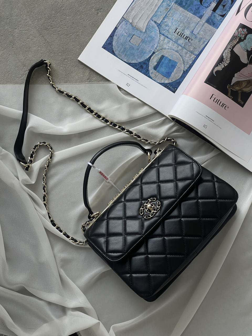 Жіноча сумка Chanel Classic 24 size Чорний (пильовик в комплекті), фото 1