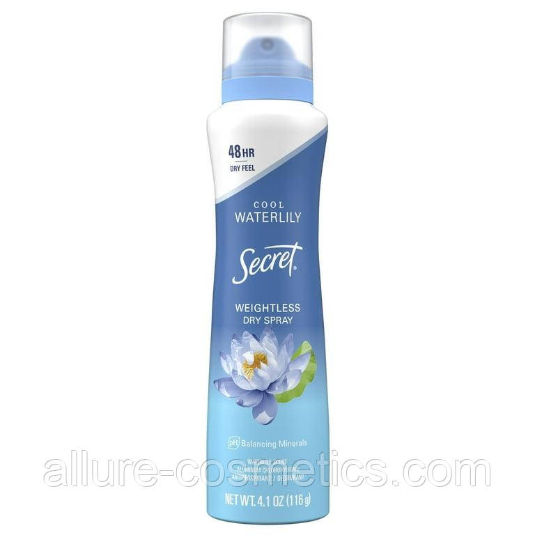 Дезодорант спрей Лілія й Арганова олія Secret Antiperspirant Deodorant Dry Spray Waterlily and Argan Oil, фото 1