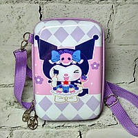 Сумочка дитяча для дівчинки крос-боді з ремінцем Куромі 18х12х4 см Бузкова 25-55-1