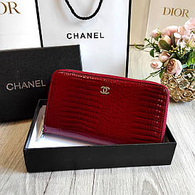Гаманець Шанель шкіряний на 2 блискавки в коробці