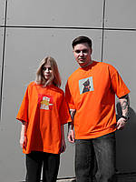 Новинка! Футболка помаранчова (принт коти варений варений)