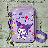 Сумочка дитяча для дівчинки крос-боді з ремінцем Куромі 18х12х4 см Бузкова 25-55-2