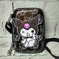 Сумочка дитяча для дівчинки крос-боді з ремінцем Куромі 18х12х4 см Чорна 25-55-3