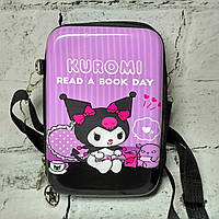 Сумочка дитяча для дівчинки крос-боді з ремінцем Куромі 18х12х4 см Бузкова 25-55-4