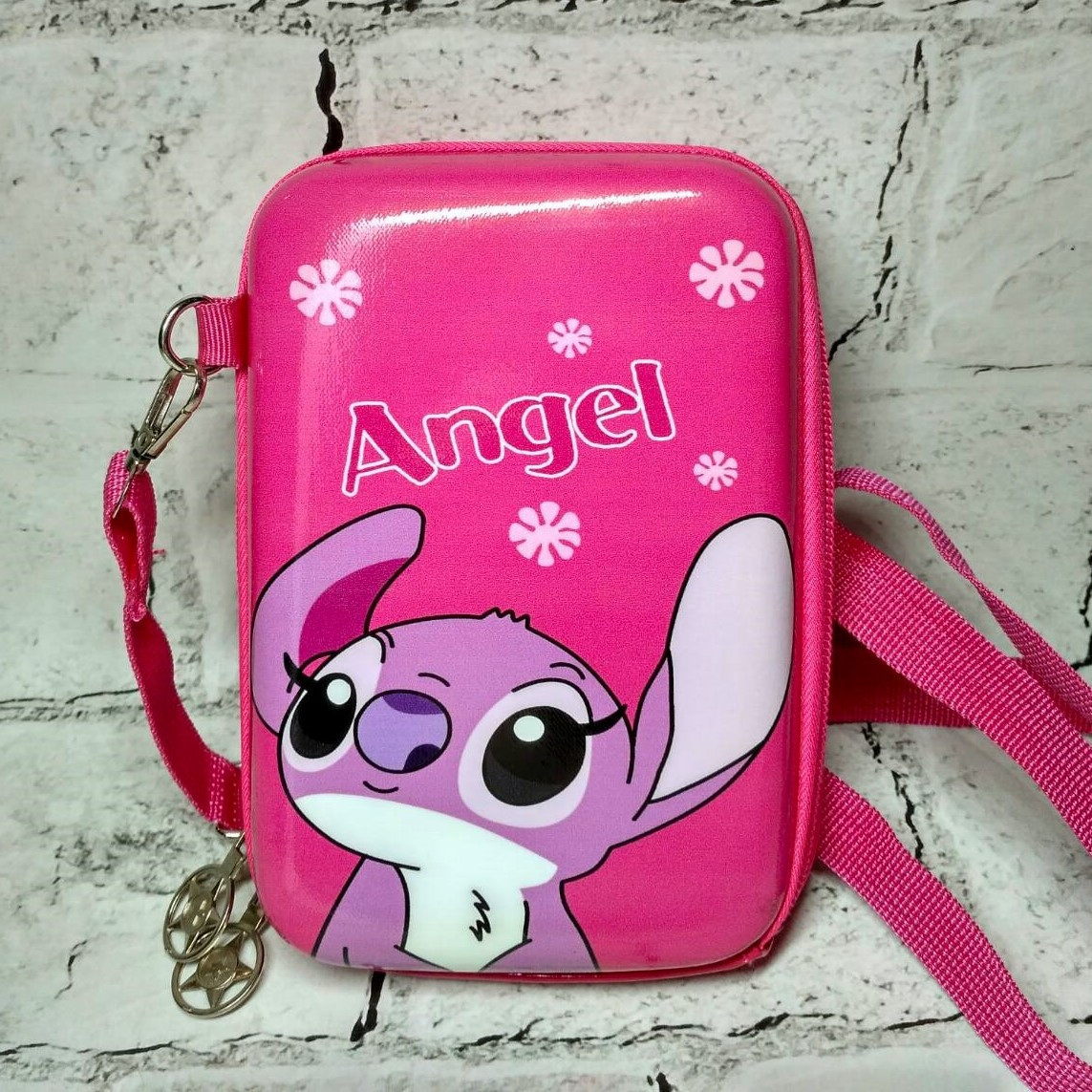 Сумочка дитяча для дівчинки крос-боді з ремінцем Стіч ангел 18х12х4 см Рожева 25-574-2