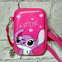 Сумочка дитяча для дівчинки крос-боді з ремінцем Стіч ангел 18х12х4 см Рожева 25-574-2