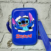 Сумочка дитяча для дівчинки крос-боді з ремінцем Стіч 18х12х4 см Синя 25-574-3