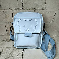 Сумочка дитяча для дівчинки крос-боді з ремінцем Ведмедик 20х16х6 см Блакитна 25-578-G