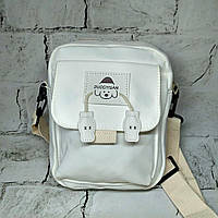 Сумочка дитяча для дівчинки крос-боді з ремінцем 20х16х6 см Кремова 25-572-K