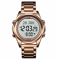 Часы мусульманские мужские с временами намазов SKMEI 1667 Бронзовый/Белый