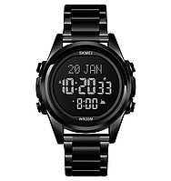 Часы мусульманские мужские с временами намазов SKMEI 1667 Чёрный/чёрный