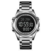 Часы мусульманские мужские с временами намазов SKMEI 1667 Серебристый/Чёрный