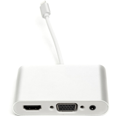 Перехідник Lightning (M) to HDMI, VGA, 3.5mм (F) PowerPlant (CA911929), фото 1