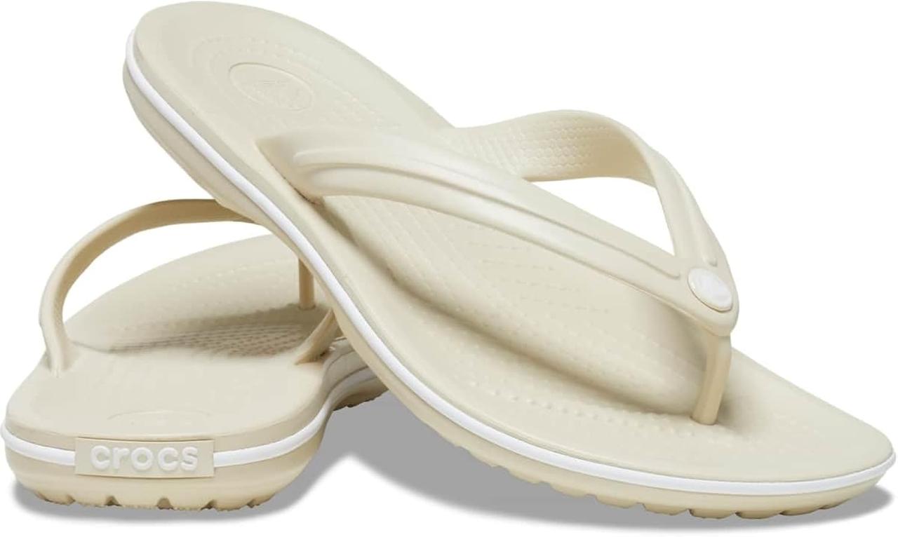 Crocs Crocband Flip Flop White в'єтнамки бежеві жіночі крокс, оригінал.