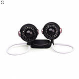 Портативний подвійний вентилятор на шию MK 5672, 60 см, акумулятор, USB Type-C, 2 режими Чорний, фото 3