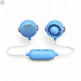 Портативний подвійний вентилятор на шию MK 5672, 60 см, акумулятор, USB Type-C, 2 режими Синій, фото 4