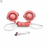 Портативний подвійний вентилятор на шию MK 5672, 60 см, аккумулятор, USB Type-C, 2 режими, фото 3