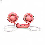 Портативний подвійний вентилятор на шию MK 5672, 60 см, аккумулятор, USB Type-C, 2 режими, фото 4