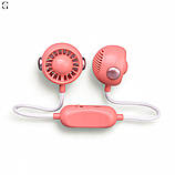 Портативний подвійний вентилятор на шию MK 5672, 60 см, аккумулятор, USB Type-C, 2 режими, фото 6